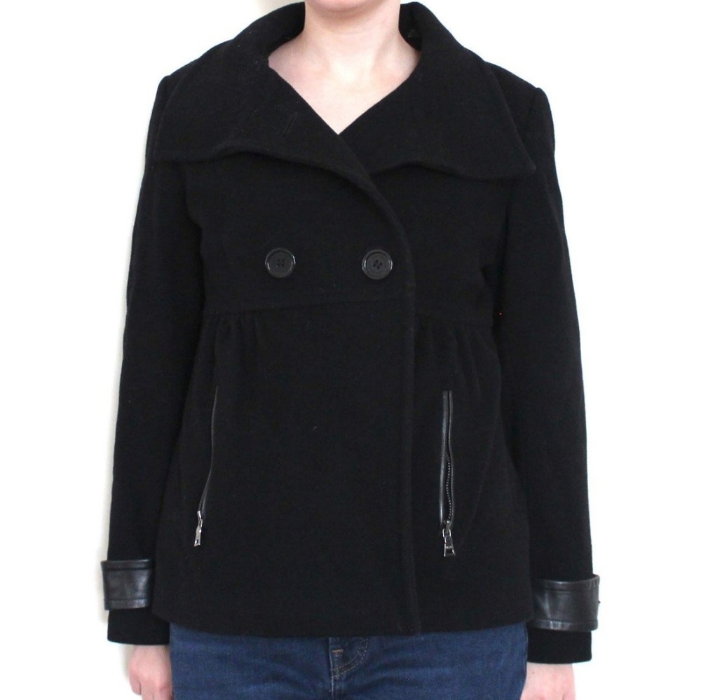 Baby Doll Style Black Pea Coat